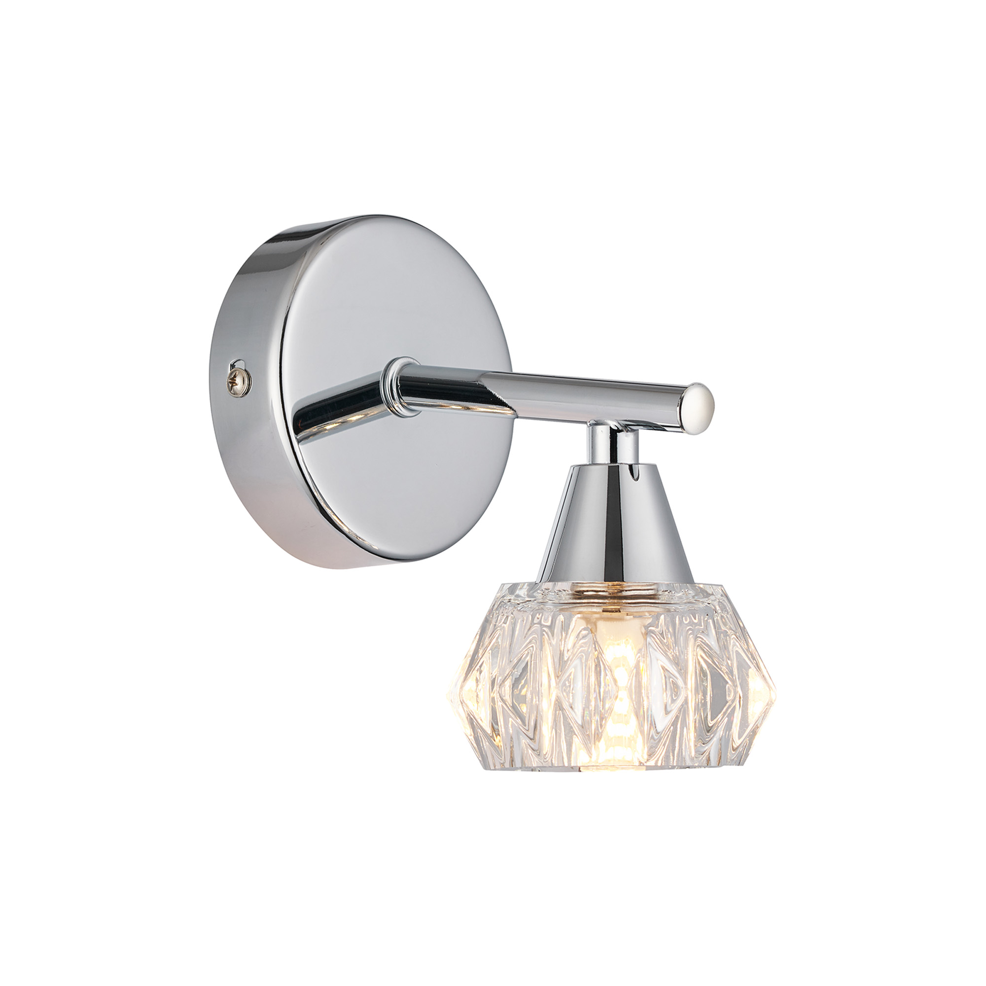 D0945CH  Ardice Glass Wall 1 Light Polished Chrome